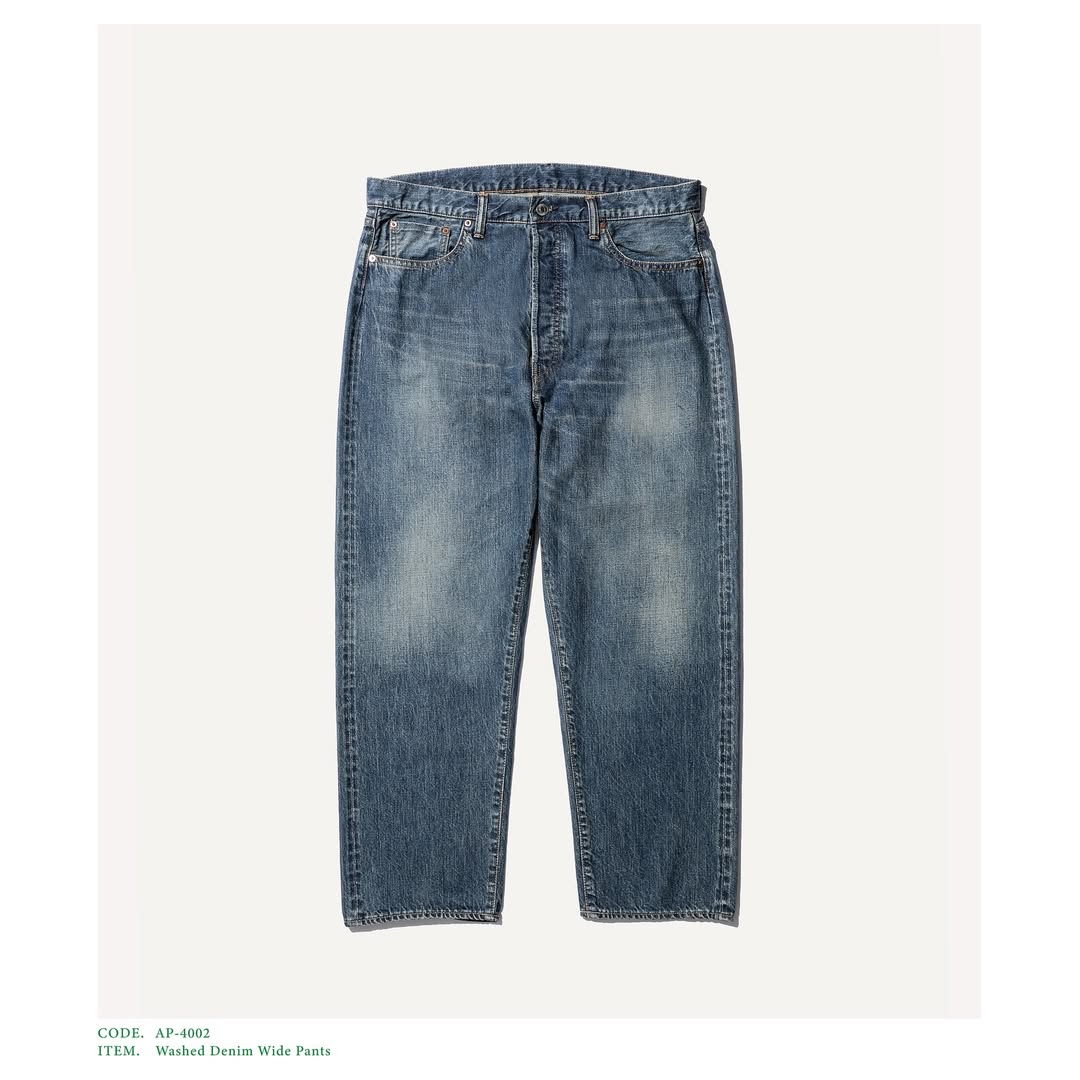 A.PRESSE 25AW Washed Denim Wide Pants
